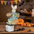thumbnail image 4 of Outdoor Halloween Decorations Yard 6 X 4 Inch Smiling Scarecrow Straw Figurine Halloween Decorations Outdoor for Porch Lawn and Home Fall Halloween Decor 1 Pack, 4 of 5