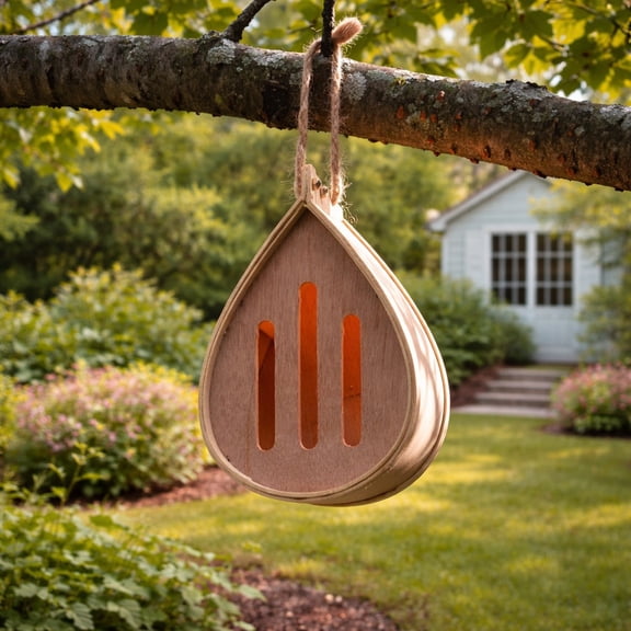 Pollinating Palace - Eco-friendly Handmade Natural Wood Hanging Habitat-Butterfly House - Great Outdoor Garden Gift & Decor