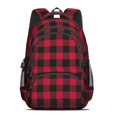 thumbnail image 2 of Red and Black Checkered Pattern Backpack for School, Cute School Bag with Adjustable Shoulder Straps and Padded Back, 16.9"x12.6"x5.9", 2 of 5