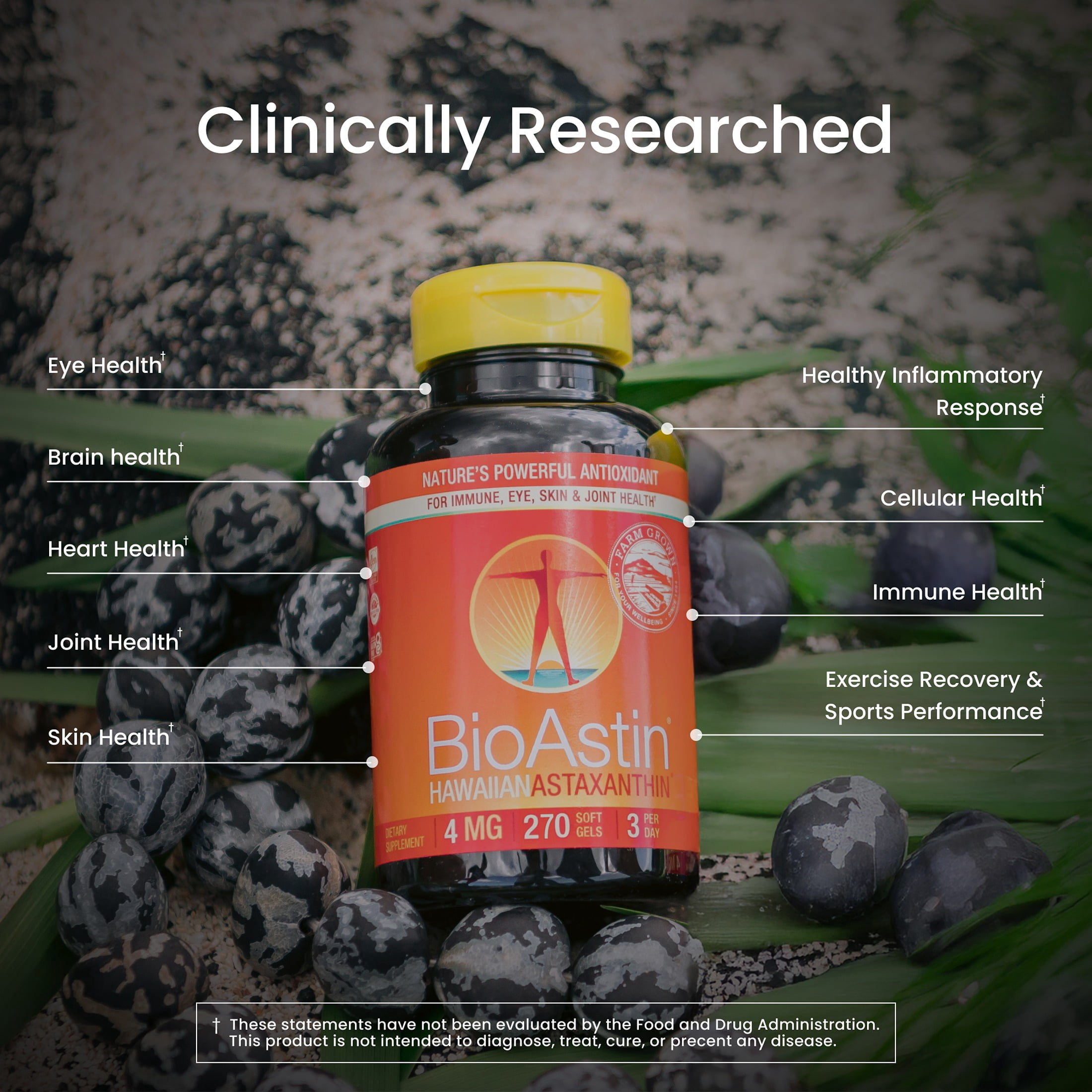 Nutrex Hawaii BioAstin Hawaiian Astaxanthin - Antioxidant Support for Skin and Immune Health - First-Class Microalgae Grown in Kona, Hawaii - Non-GMO and Gluten-Free- 4mg Dosage, 270 Softgels