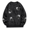 thumbnail image 5 of Arlun Halloween Boo Sweatshirts for Women Ghost Sequin Printed Crew Neck Hoodless Pullover Tops Funny Spooky Season Long Sleeve Shirt Casual Sparkle Graphic Fall Top Black XXL, 5 of 5