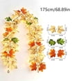 thumbnail image 4 of 69in Lighted Artificial Maple Leaf Garland, Fall Hanging, Flexible Fake Autumn Leaves Mantel Stair Railing Halloween Decor,Indoor Outdoor Fireplace Door Window Thanksgiving Farmhouse Harvest Supplies, 4 of 8