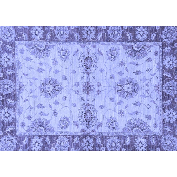 Ahgly Company Machine Washable Indoor Rectangle Abstract Blue Modern Area Rugs, 8' x 12'