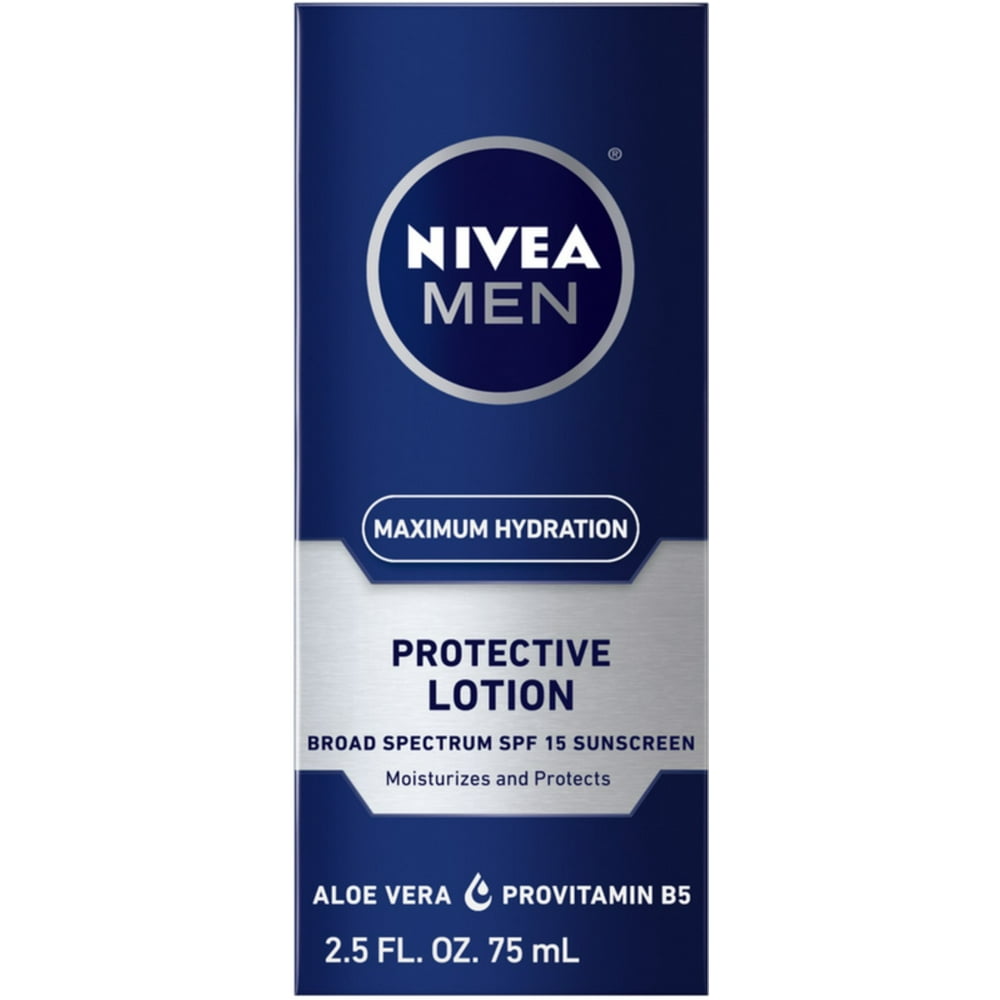 2 Pack NIVEA MEN Maximum Hydration Protective Lotion SPF 15, 2.5 oz