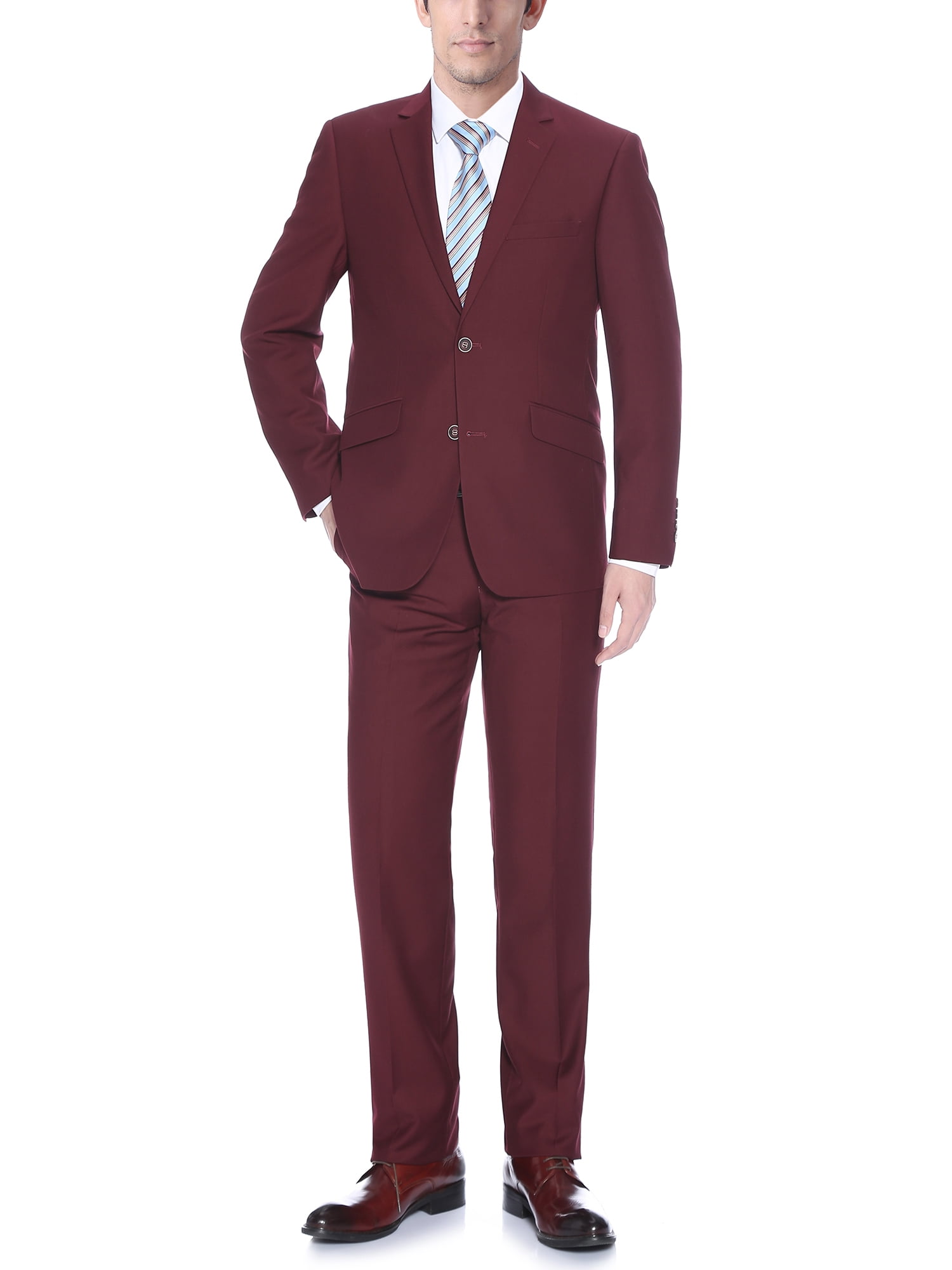 maroon slim fit suit