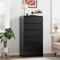 thumbnail image 1 of Homfa Commode Haute à 6 Tiroirs, Armoire de Rangement Moderne en Bois pour Chambre à Coucher et Salon, Noir, 1 of 9