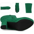 thumbnail image 2 of BLISSFUL STEP Women's Boots Platform Block Heel Over the Knee Thigh High Boots Green 8.5, 2 of 7