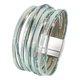 thumbnail image 2 of Pulsera rígida para mujer de cuero sintético PU, duradera, versátil, fácil de usar, multicapa. Azul menta, 2 of 9