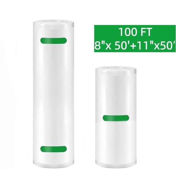 Behome Vacuum Sealer Bags, 2 Rolls (7.87”x 50’&11.02” x 50’) Textured Vacuum Sealer Bags for Food Sealer, for Sous Vide Cooker and All Vaccum Food Sealer Machines