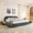 Dark Gray+MDF, variant on HMYG King Size Upholstered Bed Frame Modern Minimalist Style-Circle Yarn Fabric,Tall Curved Headboard,Sturdy Leg Support Wheeled Drawer Storage,Mattress Not Included-Green