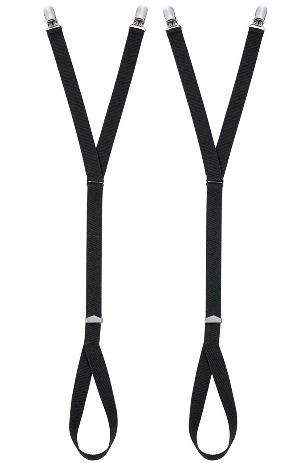 Hold’em Premium Shirt Stays Ultra Soft Elastic with Extra Sturdy Strong Metal Clips for Men Adult - Black