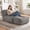 Grey, variant on Fulsmile 66" Bean Bag Chair for Adults Comfortable Lazy Sofa Chaise Longue with Folding Footstool for Indoor, Chevron Grey