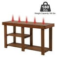 thumbnail image 3 of HomCom Storage Bench, Teak, 3 of 10
