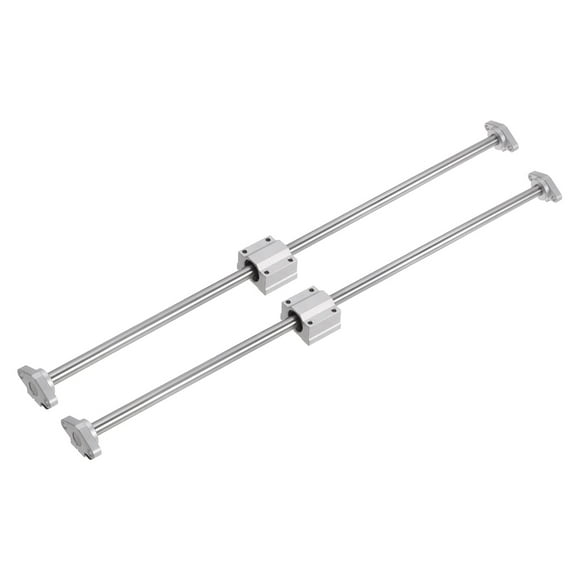Unique Bargains 2pcs Linear Motion Rods 12mmx500mm Bearing Steel with 2pcs Bearing Block 4pcs Support