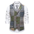 thumbnail image 3 of uikmnh Vests for Men Classic Lapel Retro Patchwork Houndstooth Vest for Men's Stylish Outerwear Wardrobe Size:XL, 3 of 7