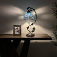 thumbnail image 2 of Tiffany Table Lamp Dragonfly Blue Stained Glass Iron Metal Leaves Included LED Bulb for Living Room Dining Room Bedroom Bedside Office H21", 2 of 8