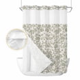 thumbnail image 2 of Farmhouse Sage Green No Hook Shower Curtain Waterproof, Bathroom Curtains with Snap in Liners and See Through Top Window, Vintage Flower Leaf Botanical Hotel Style Bathtub Curtains Shower 72"Wx84"L, 2 of 8