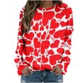 thumbnail image 1 of Womens Valentines Long Sleeve Shirts Casual Oversized Round Neck Printed Pullover Lightweight Tops Fall Clothes, 1 of 4