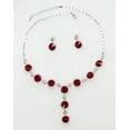 thumbnail image 2 of Faship Gorgeous Red Premium Rhinestone Crystal Floral Necklace Earrings Set, 2 of 6