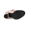 thumbnail image 5 of BLISSFUL STEP Women's Chelsea Boots Platform Block Cleated Sole Heel Pink 8.5, 5 of 7
