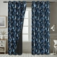 thumbnail image 4 of Vargottam Tree Landscape Design Blackout Curtains - Set of 2 Panels, 42 x 108 Inches Each - Light Blocking & Thermal Insulated Drapes with Grommet Top for Bedroom & Living Room - Blue, 4 of 9