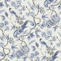 NuWallpaper Waverly Aviary Garden Blue Peel and Stick Wallpaper