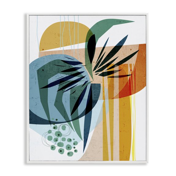 Stupell Industries Tropical Summer Tropics Abstract Botanicals White Framed Giclee Art, 11 x 14, by Ishita Banerjee