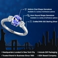 thumbnail image 2 of Gem Stone King 1.70 Ct Oval Blue Tanzanite G/H Lab Grown Diamond 925 Sterling Silver Ring, 2 of 6