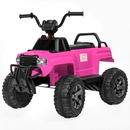 ihubdeal 12V Battery Powered Kids Ride-On ATV Quad Monster w/ MP3 Wheel Suspension, PINK