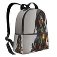 thumbnail image 2 of Lsque Fantasy Wizard Dog Art Pattern Backpack – School Travel Canvas Daypack with Ergonomic Padded Straps, Multiple Compartments & Leather Handle, 2 of 5