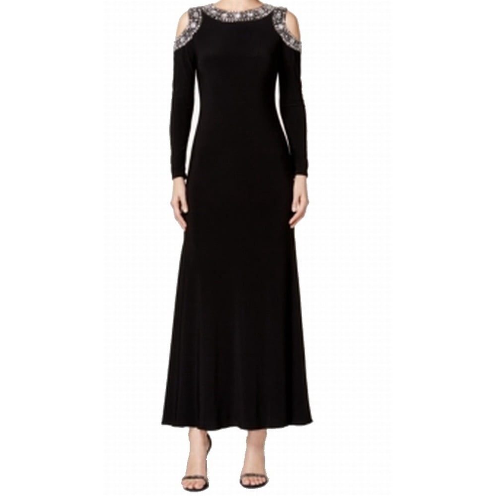 betsy and adam embellished embroidered gown