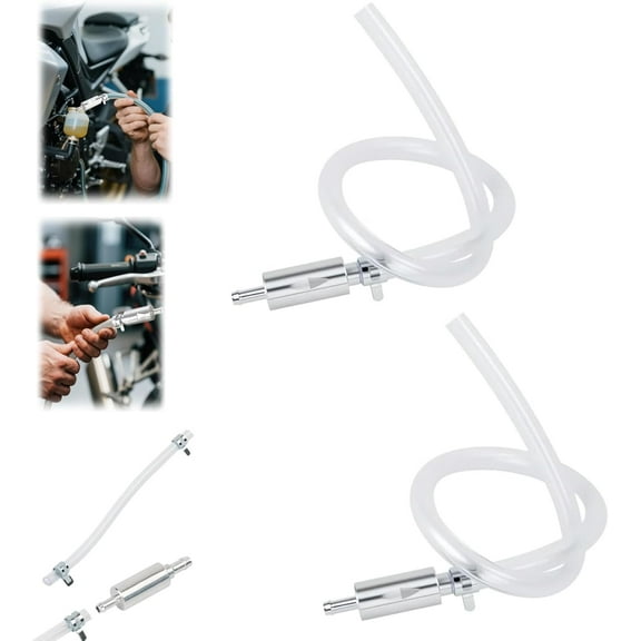 Brake Bleeder Hose,Brake Bleeder Hose One Way Check Valve,One Way Check Valve Tube Brake Bleeder Hose Set 6MM Long Lasting Bleeding Tool Kit Universal for Motorcycle Car (2PCS)