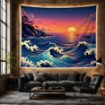 thumbnail image 6 of Transportation Vehicles Seascape with Sunset Main Dynamic, Playful Watercolor for Transportation Fans, Wall Decor, Graduation Gift, Tapestry Wall Hanging for Dorm and Living Room, 6 of 7