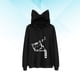 thumbnail image 5 of Adorable Cat Printed Hoodie Jersey suelto de moda Suéter de manga larga para mujer Dama (Negro Talla XL), 5 of 7