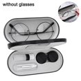 thumbnail image 2 of Estuche doble para gafas, estuche para lentes de contacto con espejo y pinzas, 2 en 1, portátil, de doble cara, color negro, 2 of 5