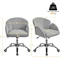 thumbnail image 2 of OWNEN Cute Velvet Desk Chair for Home Office, Makeup Vanity Chair with Armrests for Bedroom Modern Swivel Rolling Chair for Women Light Gray,Velvet, 2 of 10