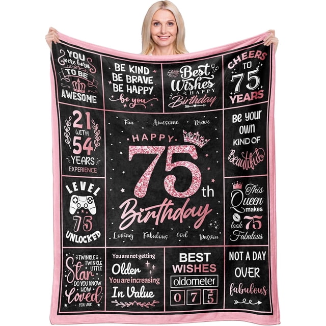 LHSHID 70th Birthday Gifts for Women Blanket Funny 70th Birthday Decoration for Women Birthday Gifts for 70th Women Best 70th Birthday Gift Ideas for Women Happy Birthday Gifts 50"x60"