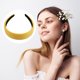 thumbnail image 5 of Diadema de piel sintética, diadema para mujer, amarillo, 1,6 pulgadas de ancho, 5 of 7