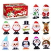 12 Pack Christmas Advent Calendar Toy Set Christmas Stocking Stuffers Wind Up Toys Jumping and Walking Toys Assortments Clockwork Goody Bag Filler