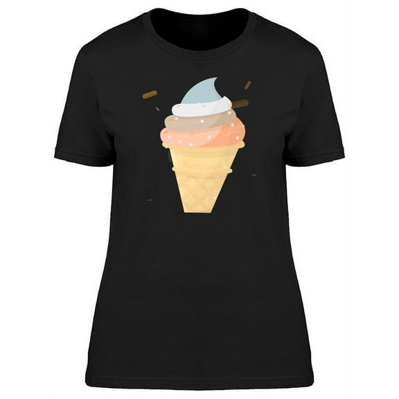 Adorable Ice Cream Cone Doodle T-Shirt Women -Image by Shutterstock, Female Small