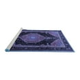 thumbnail image 2 of Ahgly Company Machine Washable Indoor Square Medallion Blue Traditional Area Rugs, 7' Square, 2 of 4
