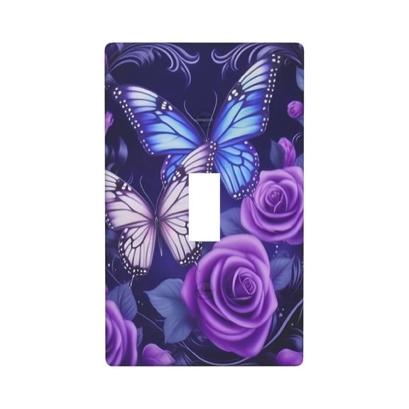 butterfly rose Light Switch Cover Plates Single Toggle Wall Plate Decorative 1-Gang Christmas Decor Lightswitch Cover