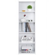 5 Tier Bookcase with Reversible Color Open Shelves Bookshelf Storage