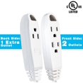 thumbnail image 4 of ANKO 1ft White 3 Outlets Extension Cord 2 Pack, 4 of 7