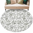 thumbnail image 2 of Farmhouse Flowers Round Area Rug 5 FT, Non Slip Bedroom Rugs, Pastoral Vintage Leaf Spring Summer Washable Soft Circular Carpet Non-Shedding Floor Mat for Kitchen Dining Room Foyer Balcony Dorm, 2 of 8