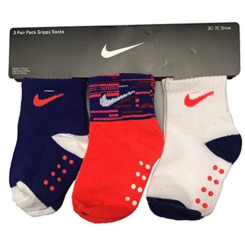 Nike - Nike Baby Crew Socks, 3 Pairs, Shoe Size 3C-7C/Sock size 3-4.5 ...