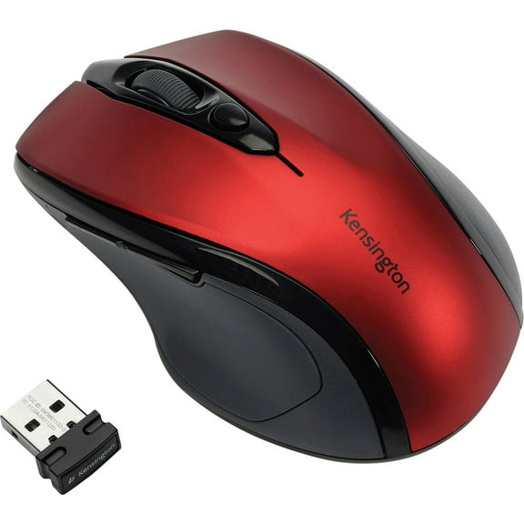 "Pro Fit Mid-Size Wireless Mouse, 2.4 Ghz Frequency/30 Ft Wireless Range, Right Hand Use, Ruby Red | Bundle of 5 Each"