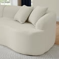 thumbnail image 4 of Curved Modular Sectional Sofa in Lamb's Wool Fabric, Modern Minimalist Style, Compressed (No Assembly Required), Comfy for Living Room & Bedroom - Beige, 4 of 9