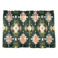 thumbnail image 7 of Yayeee Kitchen Curtains Tier Pair Light Filtering 27"x36" Rod Pocket Short Cafe Window Panel, Pink Geometric Flowers, 7 of 7