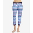 thumbnail image 2 of Layla Womens Striped Contrast Trim Cropped Pajama Pant, 2 of 2